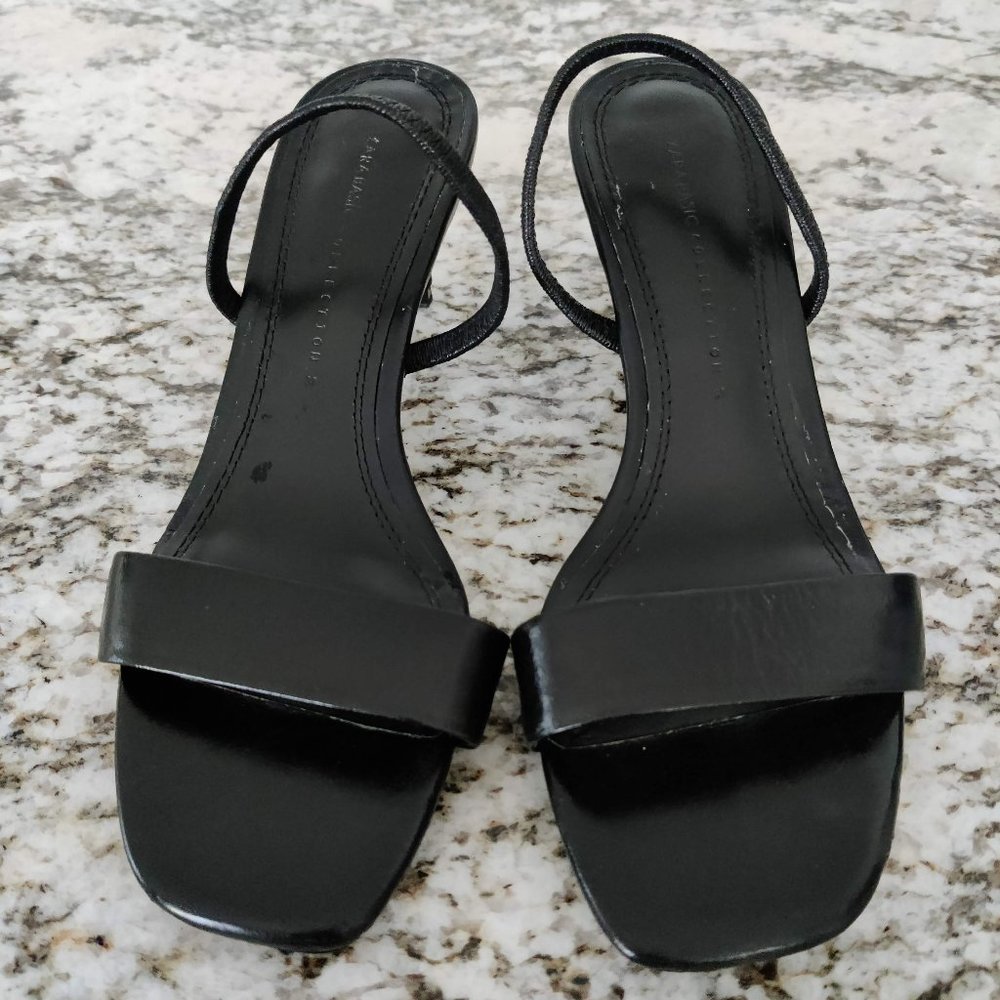 ZARA BLACK STRAPPY HEELED SANDALS. Size 6.5.